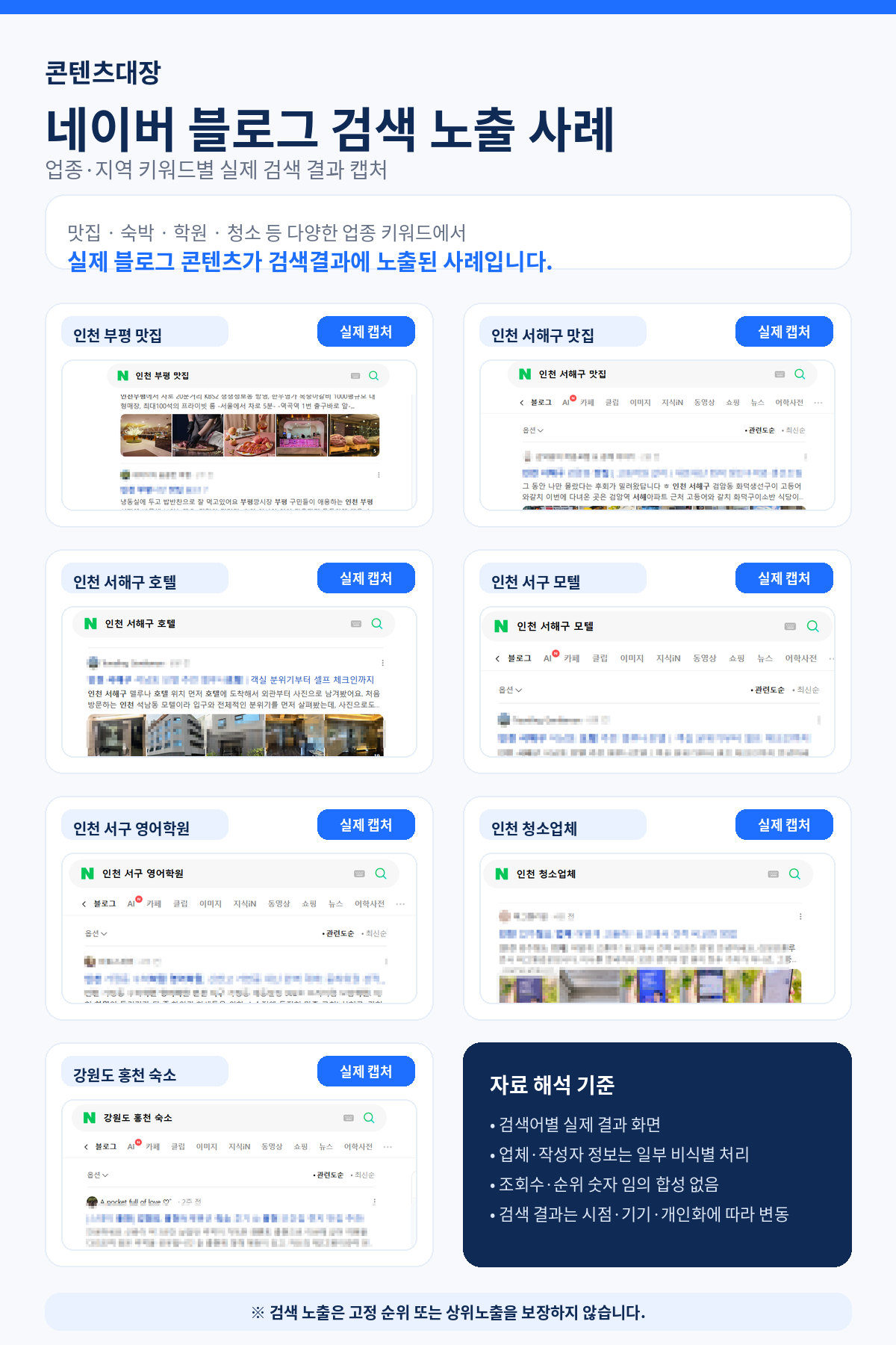 인천 부평 맛집 검색 결과 캡처. 제공 자료의 해당 부분이며 현재 순위를 뜻하지 않습니다.